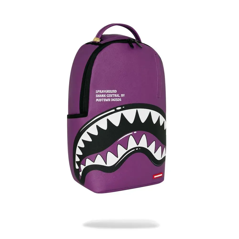 Sprayground Central Bubble Shark Backpack Unisex Purple Shoulder Strap SPR354